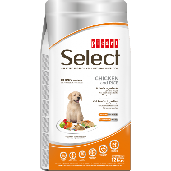 SELECT Puppy Medium Пиле с ориз храна за куче