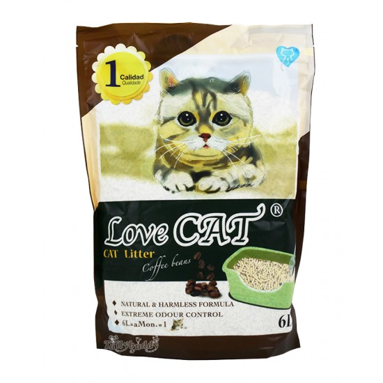 LOVE CAT LITTER ТОФУ еко Котешка Тоалетна КАФЕ