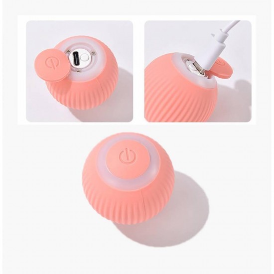 Интерактивно самовъртящо се топче за игра 4,5 см с USB зареждане