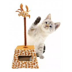 Интерактивна игра за котка Плюшен трапец с топче и раче на пружина за игра