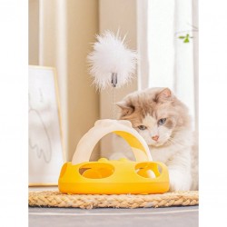Интерактивена игра за котки Панделка с топчета, перца на пружина