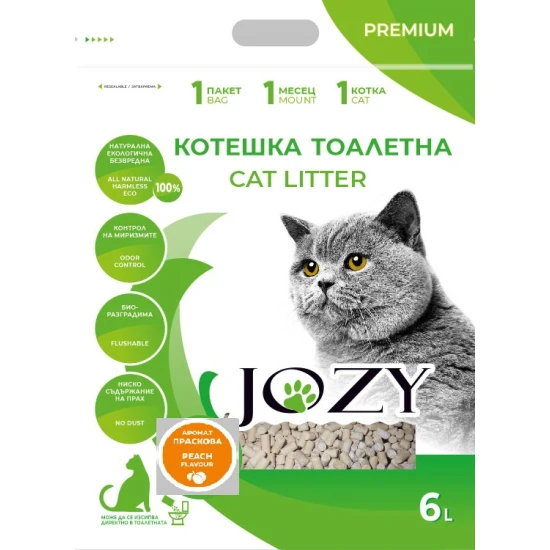 JOZY Rainbow Тофу Еко Котешка тоалетна Праскова 18 литра, 7 кг