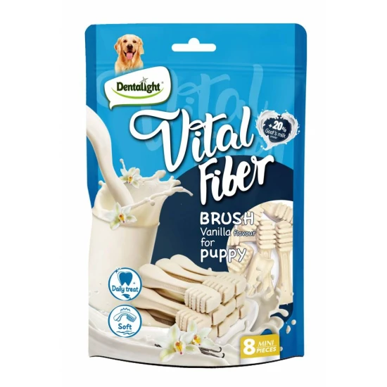 Дентална четка VITAL FIBER с мляко и ванилия за малки кучета