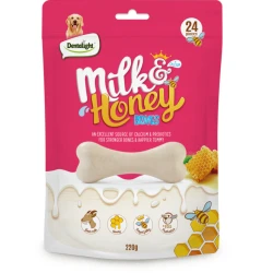 Дентални кокали Dentalight Milk honey sticks с козе мляко, пчелно млечице и мед за малки кучета
