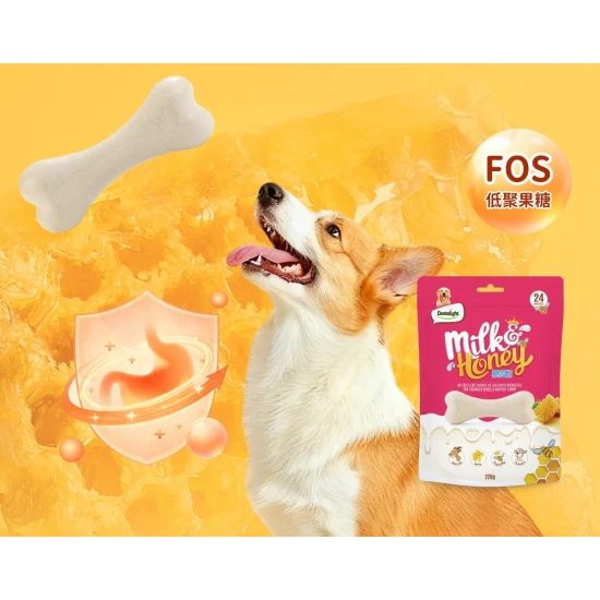 Дентални кокали Dentalight Milk honey sticks с козе мляко, пчелно млечице и мед за малки кучета