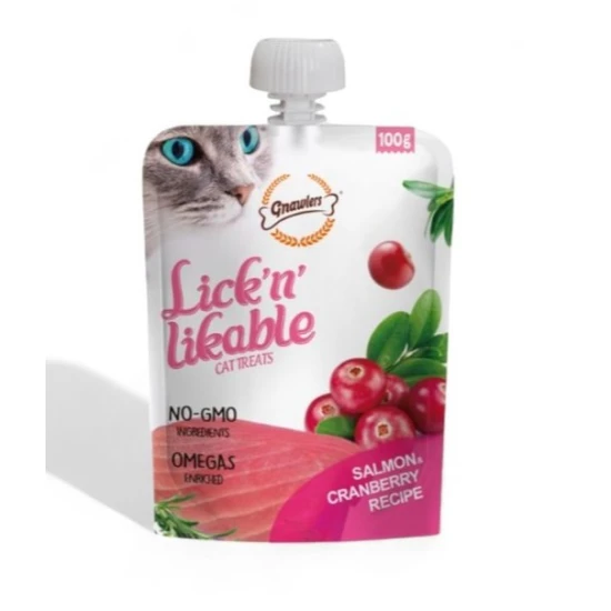 Lick’n’Lickable Лакомство за котка с вкус на Сьомга и Червени Боровинки