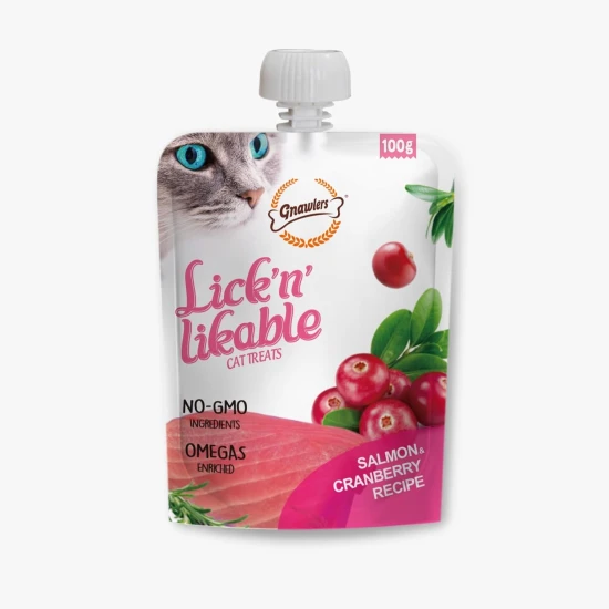 Lick’n’Lickable Лакомство за котка с вкус на Сьомга и Червени Боровинки