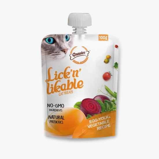 Lick’n’Lickable Лакомство за котка с вкус на Яйчен жълтък и Зеленчуци