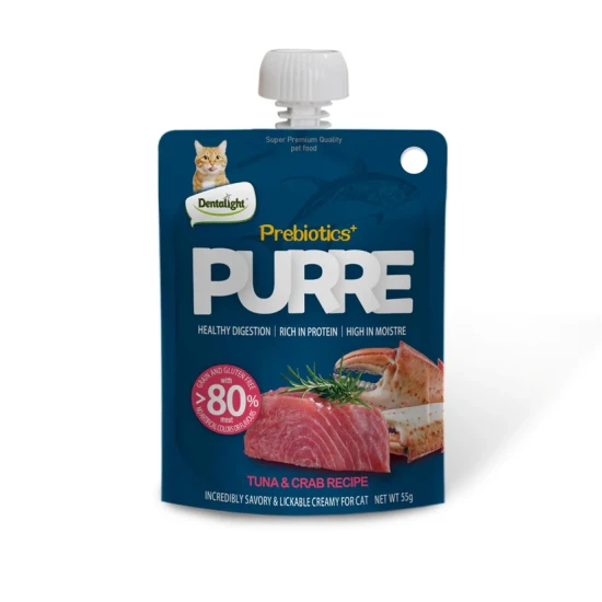Лакомство за Котки DENTALIGHT Purre - Риба Тон и Рак (Крем)