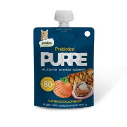 Лакомство за Котки DENTALIGHT Purre - Пиле и Миди (Крем с Пробиотици)
