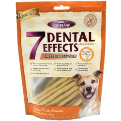 7 DENTAL EFFECTS, CHEESE IN BEEF GUM Дентално лакомство с дъвка ефект със сирене и телешко за куче