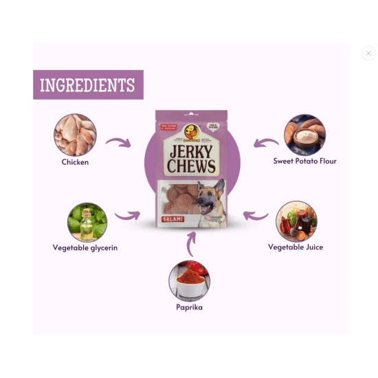 JERKY CHEWS SALAMI Лакомство Салам за куче 70 грама