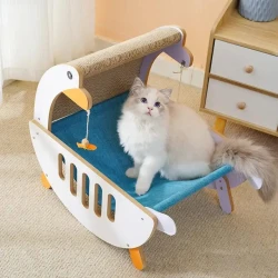 Кошарка, шезлонг с драскало от картон за котка 