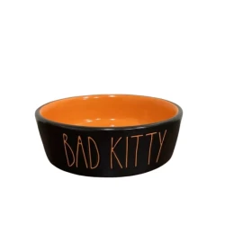 Керамична хранилка с надпис BAD KITTY или MEOW  200 мл