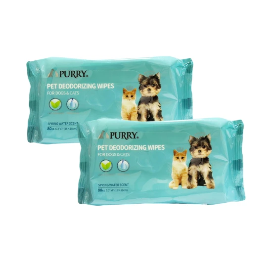 Мокри кърпи PURRY с аромат на Пролет за кучета и котки 80 броя