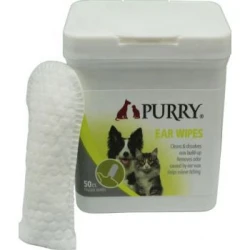 Purry Ear Wipes – Почистващи напръстници за уши за кучета и котки, 50 бр.