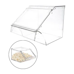 Плексигласов прозрачен диспенсър с плъзгащ се капак за храна за домашни любимци 